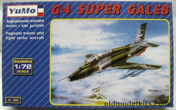 YuMo 1/72 Soko G-4 Super Galeb Attack Trainer - Yugoslav Air Force Post-1992 / Yugoslav Air Force Pre-1992 / Burma Air Force 1992, A-001 plastic model kit